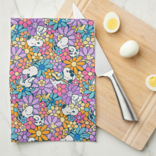 Snoopy & Woodstock Flower Mönster Kökshandduk