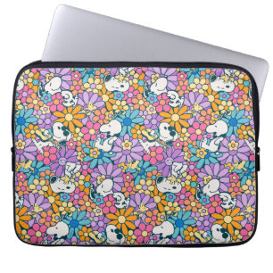 Snoopy & Woodstock Flower Mönster Laptop Fodral