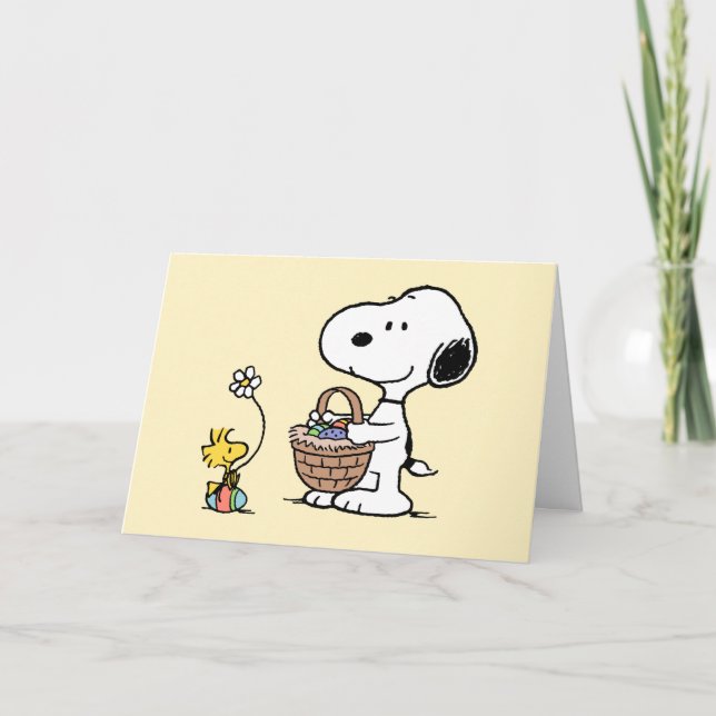 Snoopy & Woodstock | Glad påskkort Helgkort (Framsida)