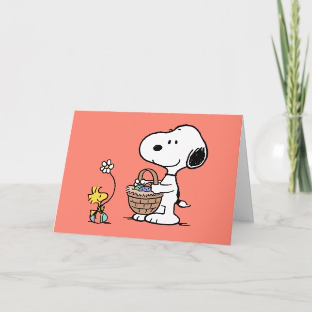 Snoopy & Woodstock | Glad påskkort Helgkort (Framsida)