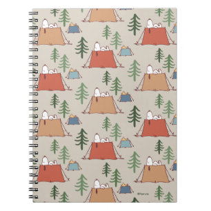 Snoopy & Woodstock Go Camping Mönster Anteckningsbok