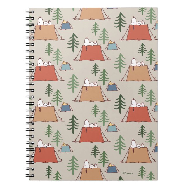 Snoopy & Woodstock Go Camping Mönster Anteckningsbok (Framsidan)