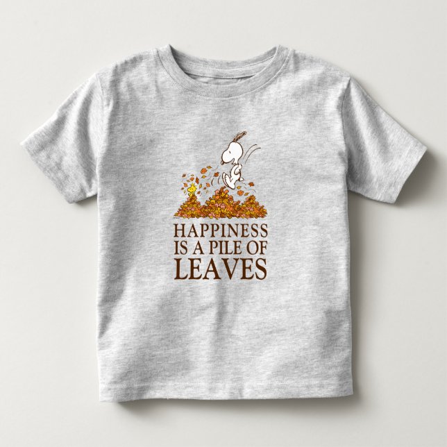 Snoopy & Woodstock Höst löv T Shirt (Framsida)