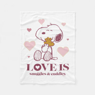 Snoopy & Woodstock Kärlek är Snuggles & Cuddles Pe Fleecefilt