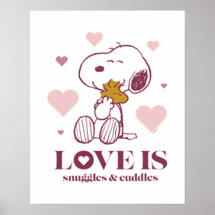 Snoopy & Woodstock - Kärlek är Snuggles & Cuddles Poster