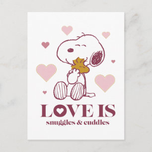 Snoopy & Woodstock - Kärlek är Snuggles & Cuddles Vykort