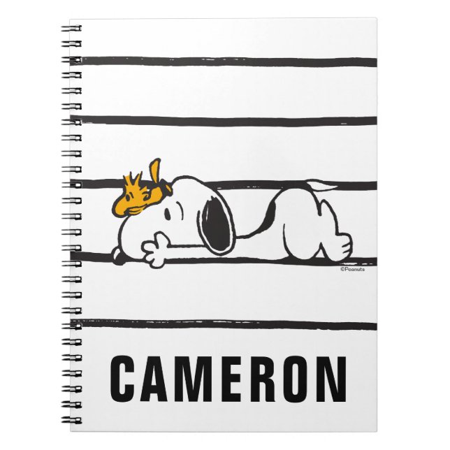 Snoopy & Woodstock | Lägg till ditt namn Anteckningsbok (Framsidan)
