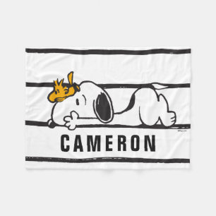 Snoopy & Woodstock     Lägg till ditt namn Fleecefilt