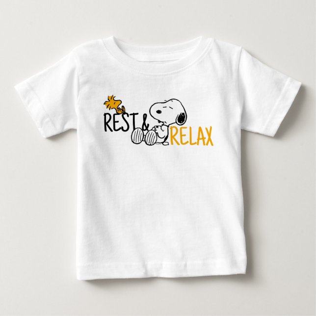 Snoopy & Woodstock | Lazy-dagar T Shirt (Framsida)