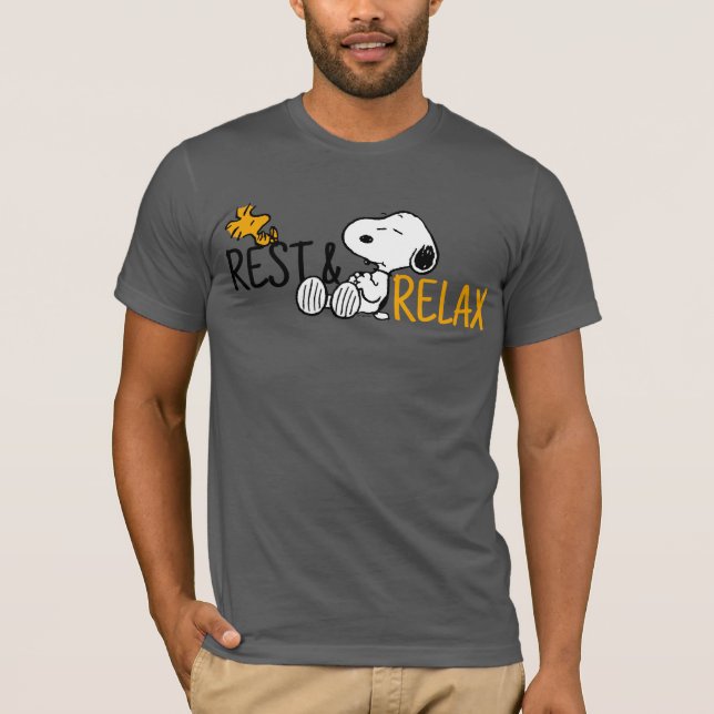 Snoopy & Woodstock | Lazy-dagar T Shirt (Framsida)
