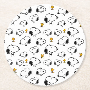 Snoopy & Woodstock Mönster Underlägg Papper Rund