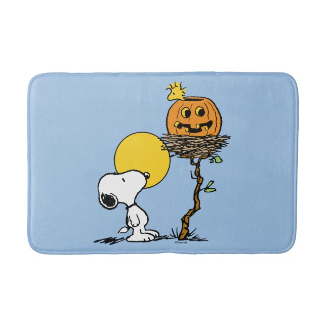 Snoopy & Woodstock Nest med Jack O'Lantern Badrumsmatta (Framsidan)