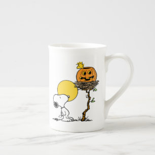 Snoopy & Woodstock Nest med Jack O'Lantern Benporslin Mugg