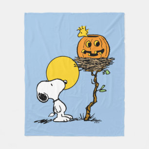 Snoopy & Woodstock Nest med Jack O'Lantern Fleecefilt