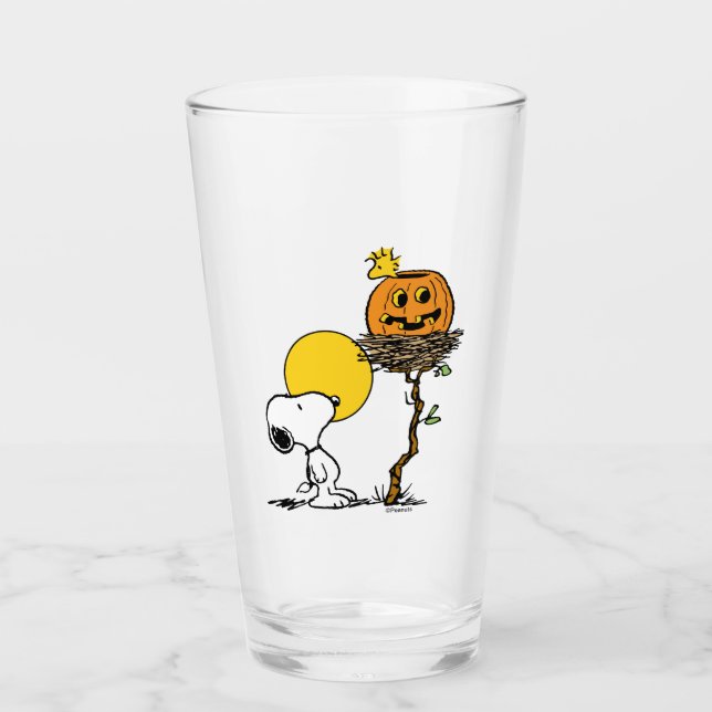 Snoopy & Woodstock Nest med Jack O'Lantern Glaskopp (Framsida)