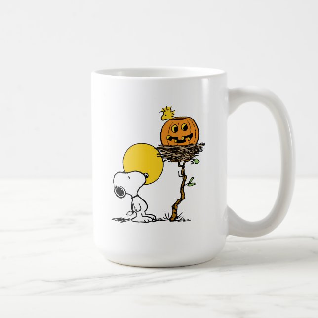 Snoopy & Woodstock Nest med Jack O'Lantern Kaffemugg (Höger)