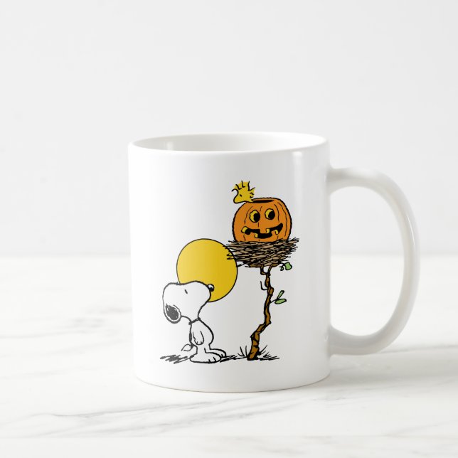 Snoopy & Woodstock Nest med Jack O'Lantern Kaffemugg (Höger)
