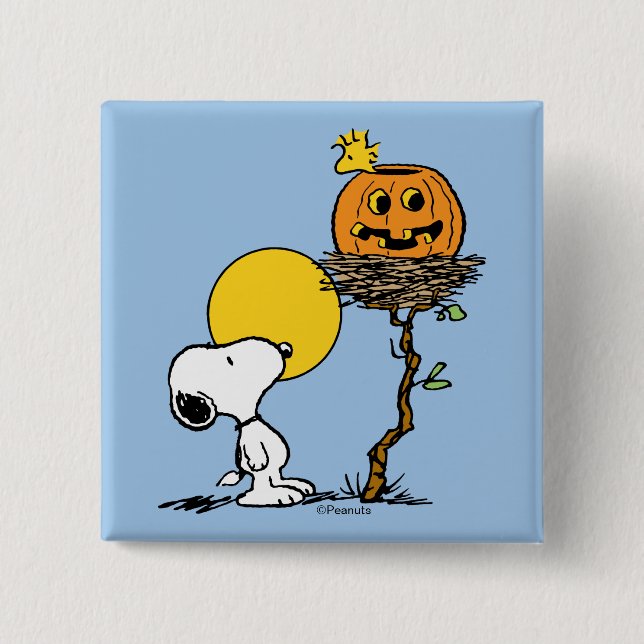 Snoopy & Woodstock Nest med Jack O'Lantern Knapp (Framsida)