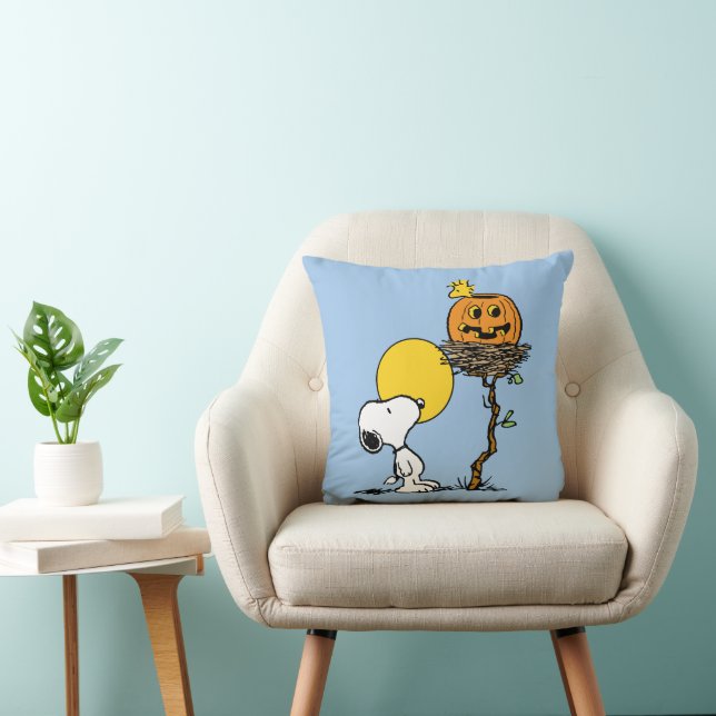 Snoopy & Woodstock Nest med Jack O'Lantern Kudde (Stol)