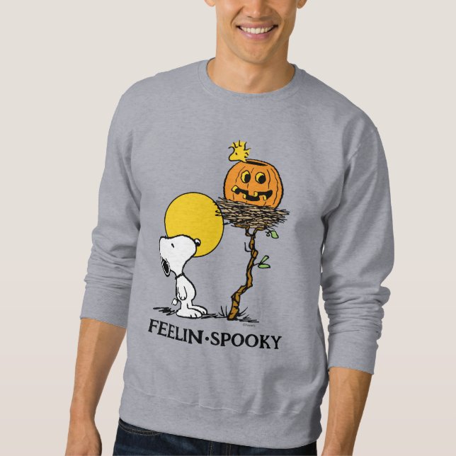 Snoopy & Woodstock Nest med Jack O'Lantern Lång Ärmad Tröja (Framsida)