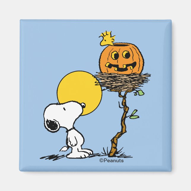 Snoopy & Woodstock Nest med Jack O'Lantern Magnet (Framsidan)
