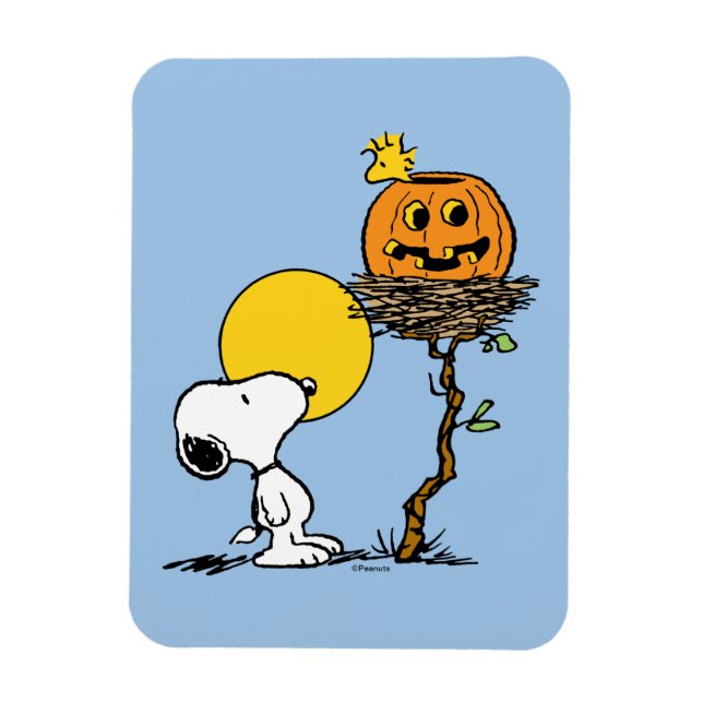 Snoopy & Woodstock Nest med Jack O'Lantern Magnet (Vertikal)