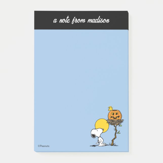 Snoopy & Woodstock Nest med Jack O'Lantern Post-it Block (Framsida)