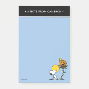 Snoopy & Woodstock Nest med Jack O'Lantern Post-it Block