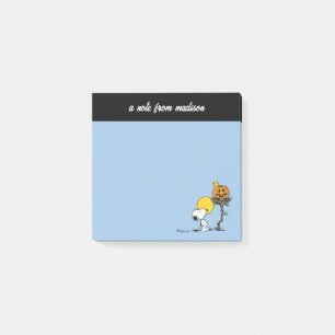 Snoopy & Woodstock Nest med Jack O'Lantern Post-it Block