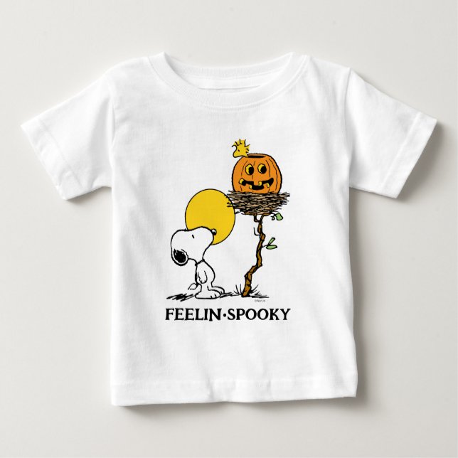 Snoopy & Woodstock Nest med Jack O'Lantern T Shirt (Framsida)