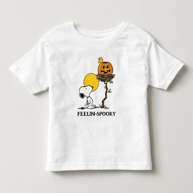 Snoopy & Woodstock Nest med Jack O'Lantern T Shirt (Framsida)