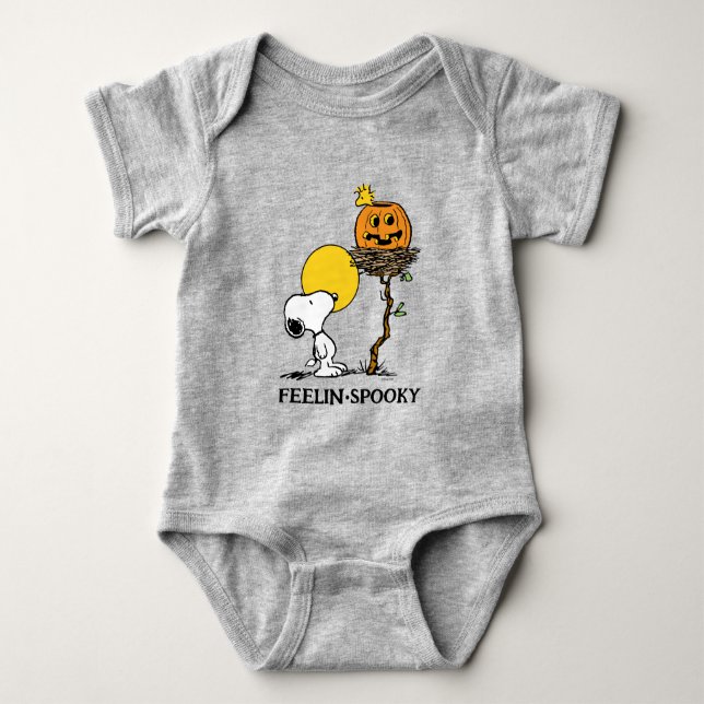 Snoopy & Woodstock Nest med Jack O'Lantern T Shirt (Framsida)