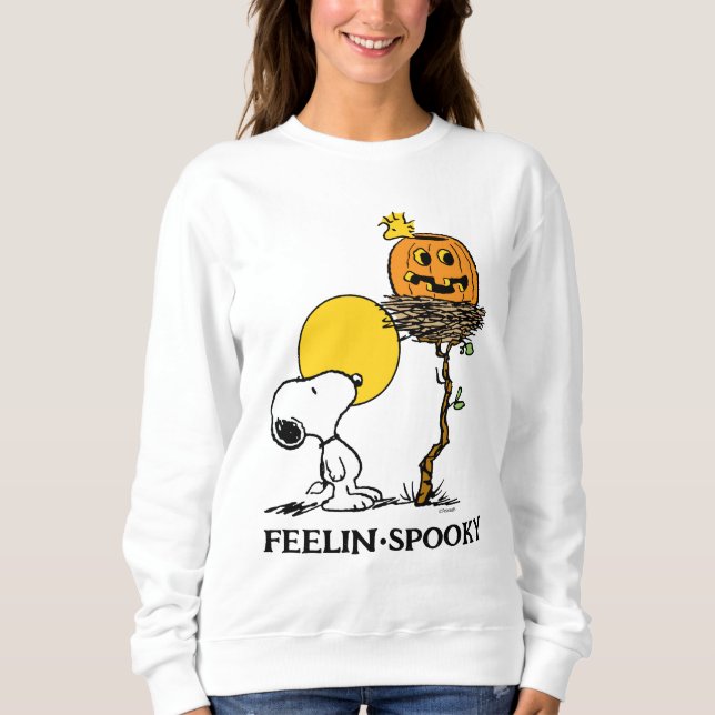 Snoopy & Woodstock Nest med Jack O'Lantern T Shirt (Framsida)