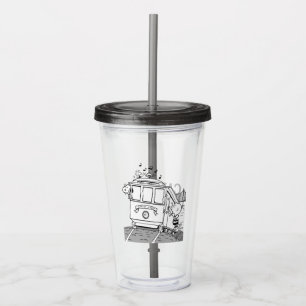 Snoopy, Woodstock och Charlie Brown på en vagn Take Away Mugg