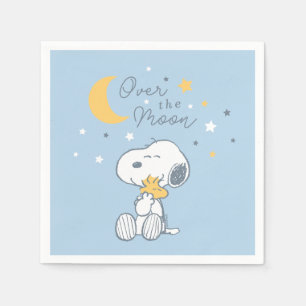 Snoopy & Woodstock Över månen Baby Shower Servet Pappersservett