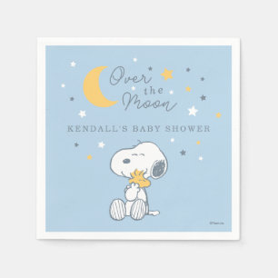 Snoopy & Woodstock Över månen baby shower servet Pappersservett