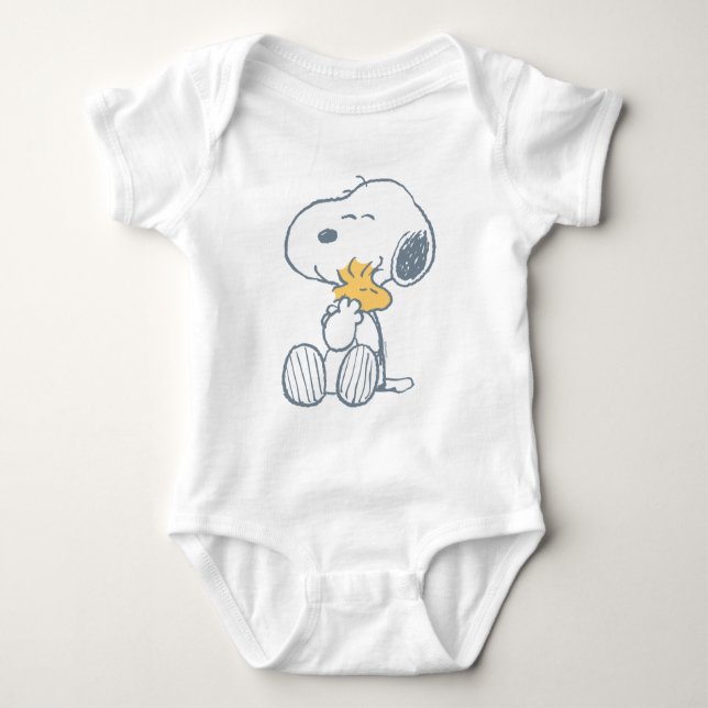 Snoopy & Woodstock | Over the Moon Baby Shower T Shirt (Framsida)
