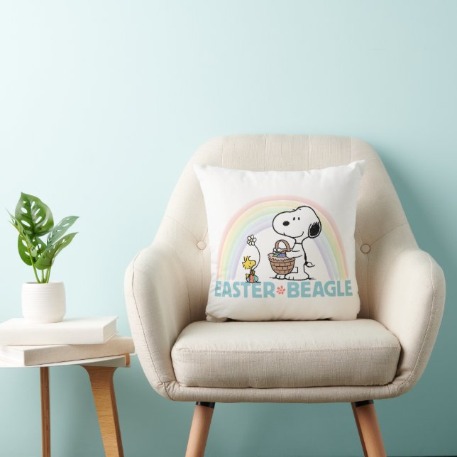 Snoopy & Woodstock - Påsk Beagle Kudde (Stol)