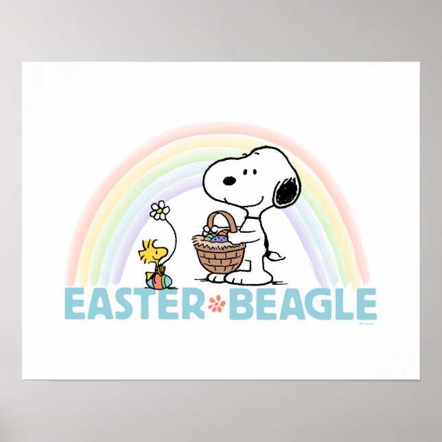 Snoopy & Woodstock - Påsk Beagle Poster (Framsidan)