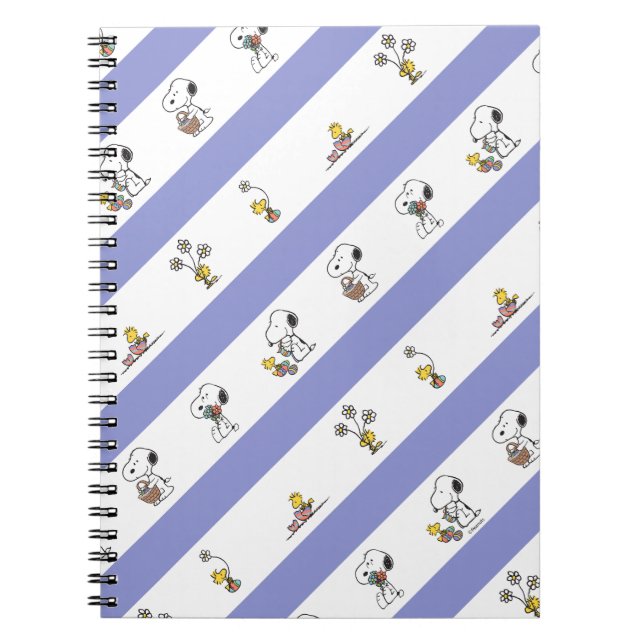 Snoopy & Woodstock Påsk Rand Mönster Anteckningsbok (Framsidan)