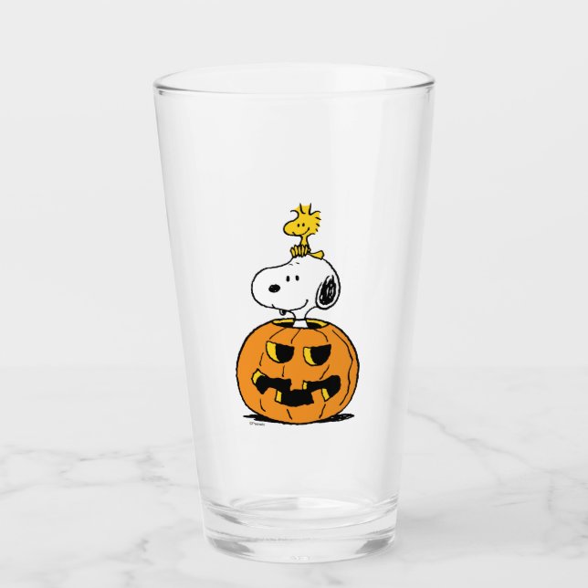 Snoopy & Woodstock Pumpkin Glaskopp (Framsida)
