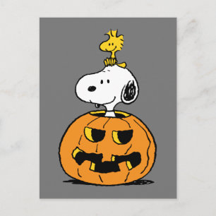 Snoopy & Woodstock Pumpkin Vykort