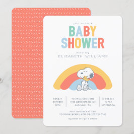 Snoopy & Woodstock Rainbow Baby Shower-inbjudan Inbjudningar