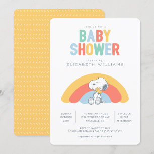 Snoopy & Woodstock Rainbow Baby Shower-inbjudan Inbjudningar