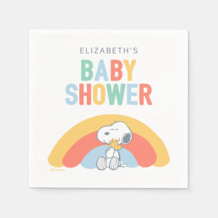 Snoopy & Woodstock Rainbow Baby Shower Servetter