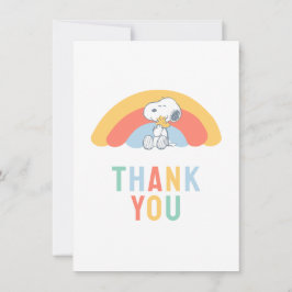 Snoopy & Woodstock Rainbow Baby Shower Tacksamhets Tack Kort