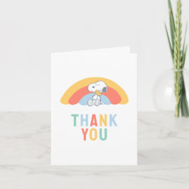 Snoopy & Woodstock Rainbow Baby Shower Thank You C Tack Kort