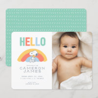 Snoopy & Woodstock Rainbow Birth Notice