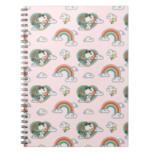Snoopy & Woodstock Rainbow Heart Mönster Anteckningsbok