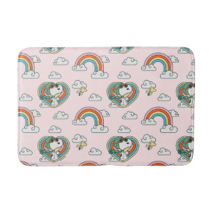 Snoopy & Woodstock Rainbow Heart Mönster Badrumsmatta